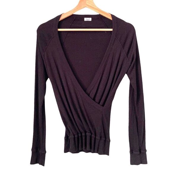 Splendid Black Wrap Long Sleeve Top in Size Medium - Picture 1 of 8